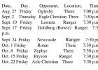 Ranger Bulldogs Football Schedule